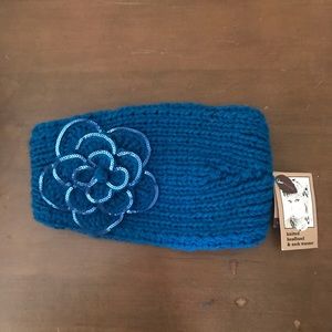 Chunky Blue Knitted Ear Warmers